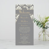 Art Deco Wedding Gray Roaring Twenties Programma (Staand voorkant)