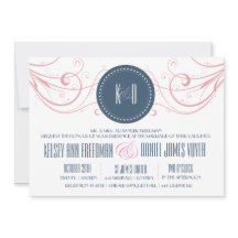 Art Deco Wedding Invitation met zwenkrieten