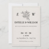 Art Deco Wedding Invitation Template (Devant)