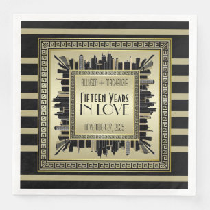 Art Deco Wedding Jubileum Champagne Gold Gatsby Servet