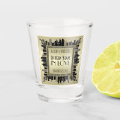 Art Deco Wedding Jubileum Champagne Gold Gatsby Shot Glas (Voorkant)