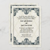 Art Deco Wedding Kaart (Voorkant / Achterkant)