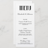 Art Deco Wedding Menu Kaart (Voorkant / Achterkant)