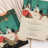 Art Deco Wedding Menu Kaart Dinner Scene