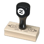 Art Deco Wedding Monogram Opslaan Datum Rubberstempel (Stempel)