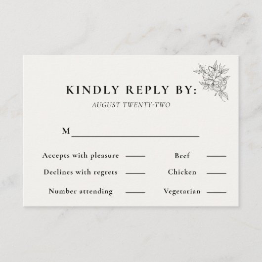 Art Deco Wedding RSVP Card  (Devant)