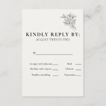 Art Deco Wedding RSVP Card 