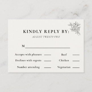 Art Deco Wedding RSVP Card Kaartje