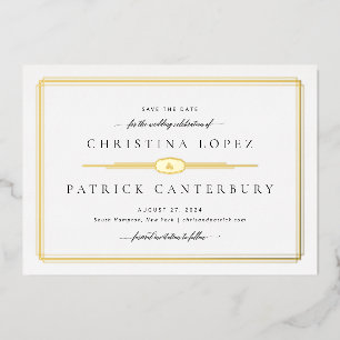 Art Deco Wedding Save the Date Folie Invitation Folie Uitnodiging