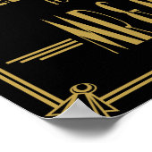 Art Deco Wedding-teken Gold en zwarte wensen Poster (Hoek)