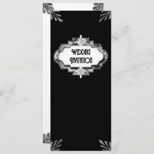 Art Deco Wedding Uitnodiging (Voorkant / Achterkant)