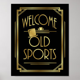 Art Deco WELCOME OUDE SPORTS Sign Print