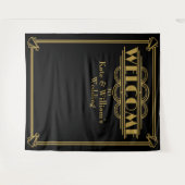 Art deco welkom huwelijksfoto booth achtergrond wandkleed (Voorkant (horizontaal))