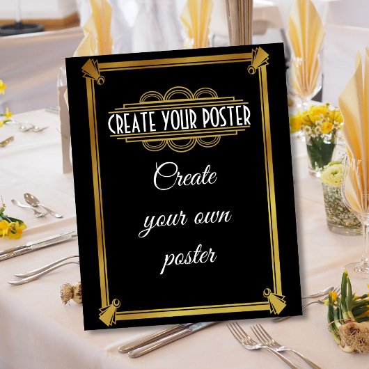 Art deco welkom Poster creëer je eigen poster