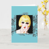 Art Deco Wenskaart Note Kaart (Gele Bloem)