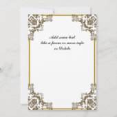 Art Deco White 50th Birthday Invitation Kaart (Achterkant)