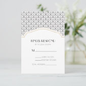 Art Déco White & Black Vintage Wedding Réponse (Debout devant)