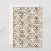 Art Deco White Gatsby 1920s Engagement Party Kaart (Achterkant)
