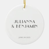 Art Deco White Simple Custom Wedding Keramisch Ornament (Voorkant)
