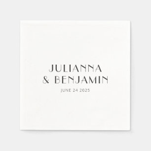 Art Deco White Simple Custom Wedding Servet