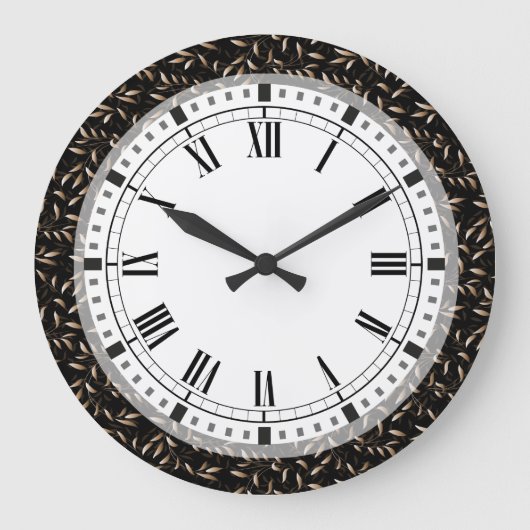 Art Deco Willow Leaf Pattern Grote Klok (Voorkant)