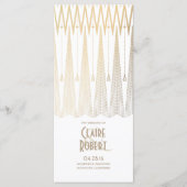 Art Deco  Wit en Goud Trouwprogramma's Programma (Voorkant)