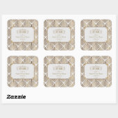 Art Deco Witte Gatsby 1920s Bruiloft Vierkante Sticker (Vel)