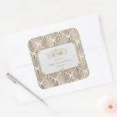 Art Deco Witte Gatsby 1920s Bruiloft Vierkante Sticker (Envelop)