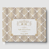 Art Deco Witte Gatsby 1920s Trouwen Gastenboek (Voorkant)
