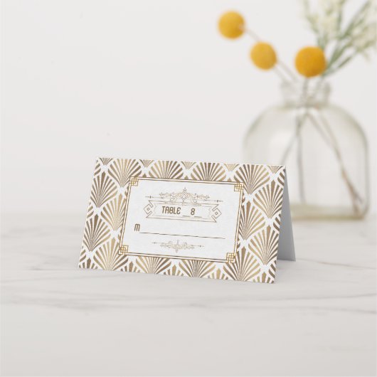 Art Deco Witte Gatsby jaren 1920 Trouw Tafel Numme (Achterkant)