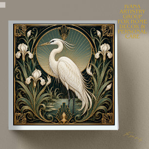 ART DECO WITTE REIGER KERAMISCHE TEGEL, VINTAGE AC TEGELTJE