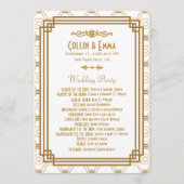 Art Deco Witte Trouwprogramma's Programma (Voorkant)