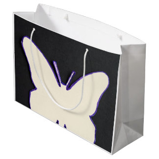 ART DECO WITTE VLINDER BOODSCHAPPENTAS LARGE CADEAUTASJE
