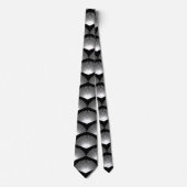 Art Deco Witte waaier Patroon Zwart Stropdas (Voorkant)