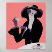  Art Deco Woman, Aftermiddag Tea en Cupcake Poster (Voorkant)