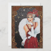  Art Deco Woman Feestdagenkaart (Voorkant)