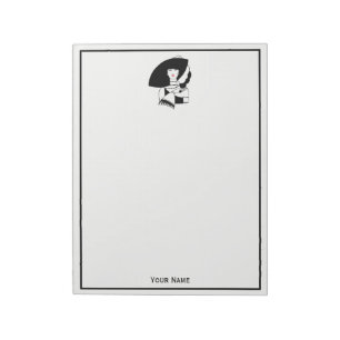 Art Deco Woman in Big Pet Glove RL Notitieblok