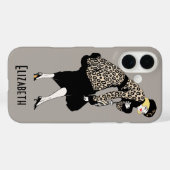 Art Deco Woman in luipaard Case-Mate iPhone Case (Achterkant (horizontaal))