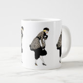 Art Deco Woman in luipaard Jumbo Beker (Voorkant rechts)