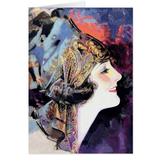 Art Deco Woman in Scarf (Voorkant)