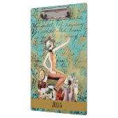 Art Deco Woman Personalized Klembord (Links)