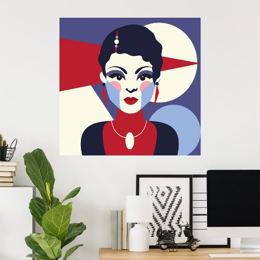 Art Deco Woman Portret Poster