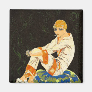  Art Deco Woman, Roken door S. Chompre Magneet