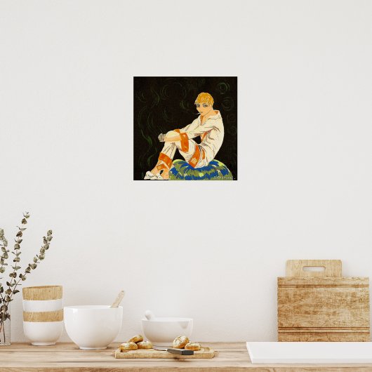  Art Deco Woman, Roken door S. Chompre Poster (Keuken)