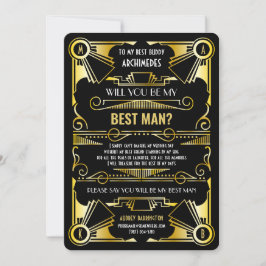 Art Deco wordt mijn beste man, goud en zwart Kaart
