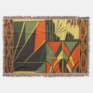 Art Deco Woven Throw Deken