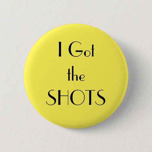 Art Deco Yellow Ik heb de SHOTS Vaccination Button (Voorkant)