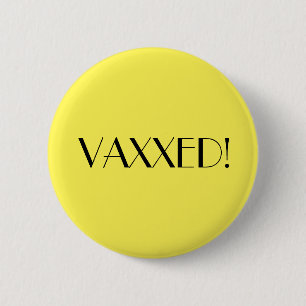 Art Deco Yellow Vaxxed-vaccinatie Ronde Button 5,7 Cm