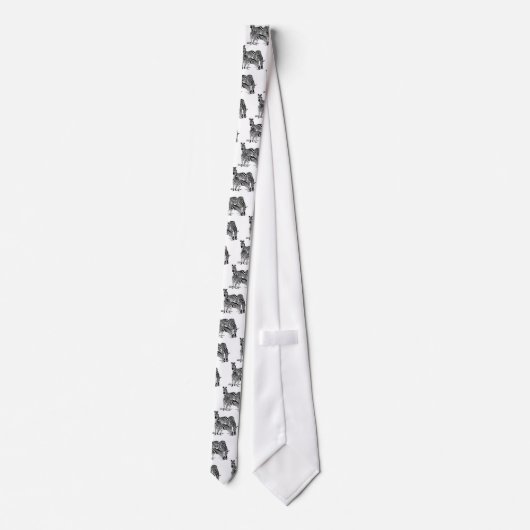 Art Deco-Zebra Stropdas (Achterkant)