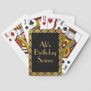 Art Deco Zeemeermin Schalen - Zwart & Goud Verjaar Pokerkaarten